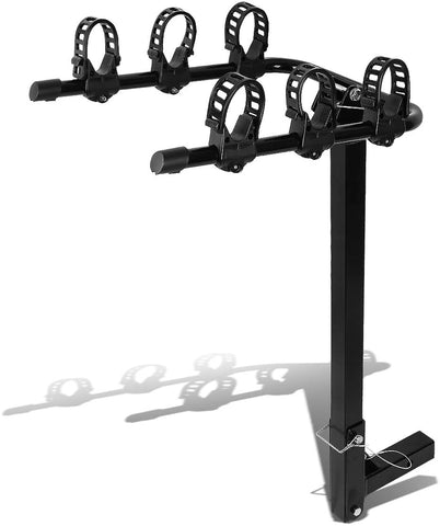 2 Inches Hitch Fold-Up Mount Rear Trailer Bicycle/Bike Rack Carrier Storage (Powdered Coated Black)