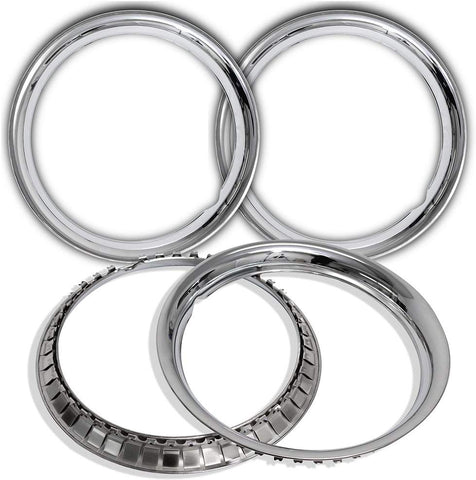 OxGord Trim Rings 16 inch Diameter (Pack of 4) Chrome Steel Beauty Rims