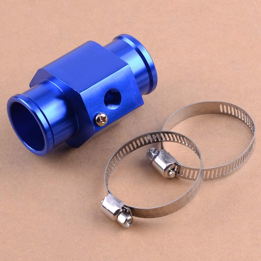 32Mm Car Water Temp Temperature Gauge Joint Pipe Sensor Radiator Hose Adapter Tube Connector Aluminum Alloy Blue