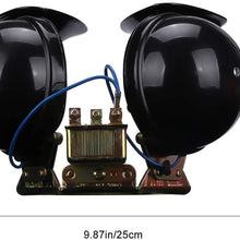 GARNECK 2Pcs Snail Car Horn Dual Tone 12V Electric Horn Whistle Cart Horn Truck Horns Auto Horn for Truck Car Motorcycle Pickup (Black)