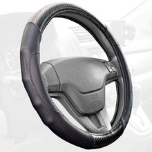 BDK SW-712-BK Motor Trend GripDrive Carbon Fiber and Leather Steering Wheel Cover – Universal Fit for 14.5"-15.5 Wheels