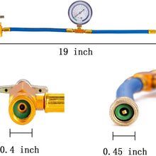 Belleone R134a Charging Hose to Fridge - Can Tap with Gauge Recharging Hose Kit Connect Can of R134a, R-12/R-22 Refrigerant Port for Home Use Refrigerator A/C System