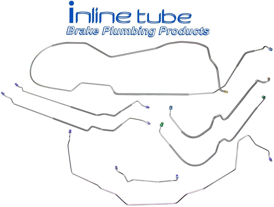 Inline Tube Front to Rear Brake Line Compatible With 1999-2005 Ford Truck/Excursion 1pc F250 F350 4wd ABS-Crewcab Longbed