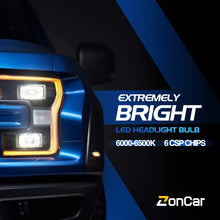 ZonCar H11 H8 H9 LED Headlight Bulbs, Low Beam/Fog Light Halogen Replacement, 2 Pcs/Kit, 12 CSP Chips, 6500K White Extremely Bright Light 12V