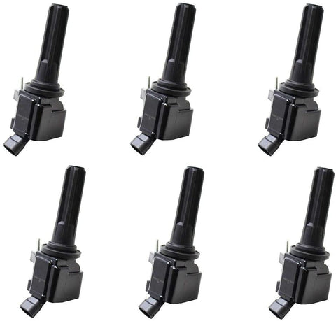 ENA Pack of 6 Ignition Coil Compatible with 2006-2009 Buick Rainier Chevrolet Trailblazer GMC Envoy Ascender 9-7X 4.2L L6 Compatible with UF-497 C1558