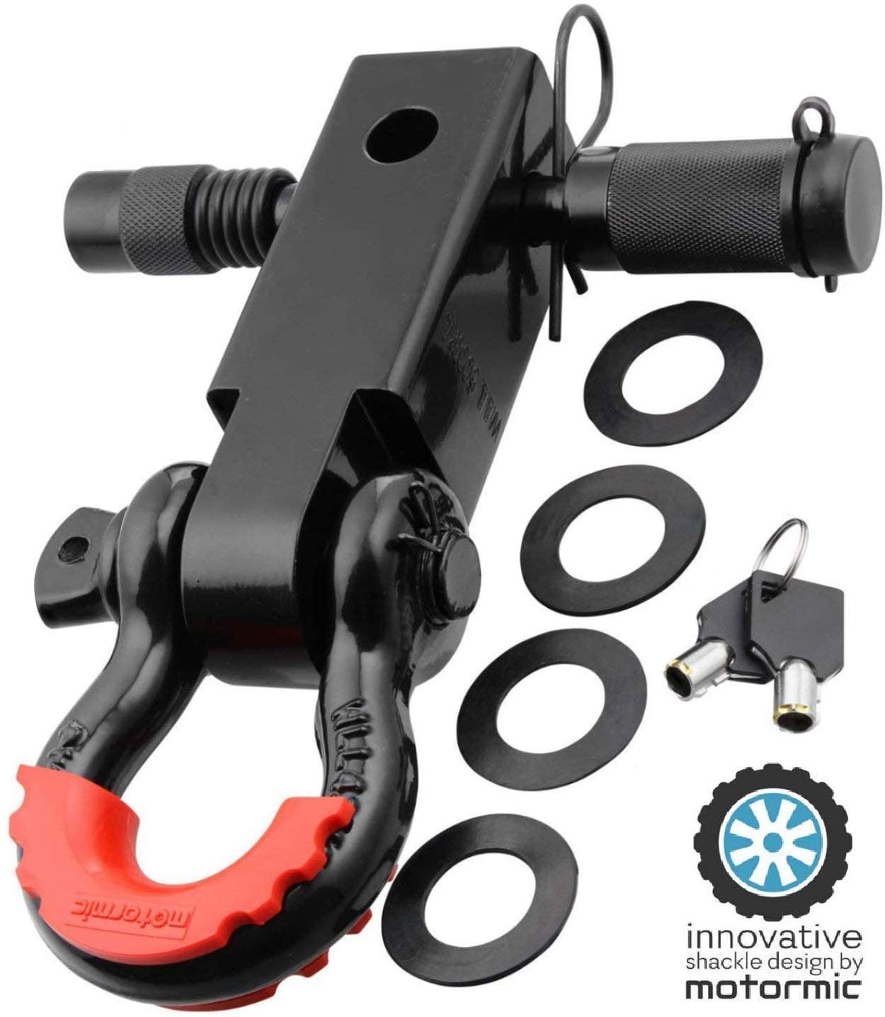 motormic Unique Shackle Hitch Receiver 2” (35,000 lbs Max Capacity) with 3/4