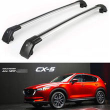 YiXi-Partswell 2Pcs Lockable Roof Rack Cross Bars Crossbar Baggage Luggage Rack Aluminum Fit for Mazda CX-5 CX5 2017-2021 - Silver