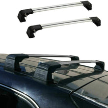 OMAC Silver Aluminum Roof Top Bar Cross Bars Cargo Rack - Luggage, Ski, Kayak Carrier | 165 LBS / 75 KG Load Capacity - Set 2 Pcs | Fits Audi Q7 2015-2021