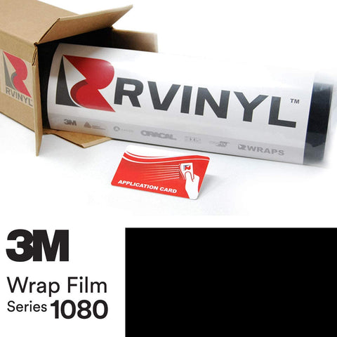 3M 2080 G12 Gloss Black 5ft x 1ft W/Application Card Vinyl Vehicle Car Wrap Film Sheet Roll