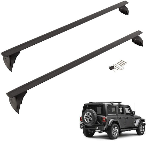 Tata.Meila Roof Rack Cross Bars for Jeep Wrangler JK 2008-2018 Crossbars Roof Rails for Jeep Wrangler JL 2018-2021 SUV Hard Top Roof Bars