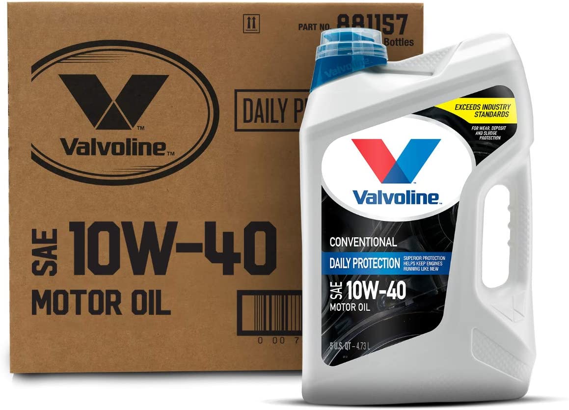 Valvoline Daily Protection SAE 10W-40 Conventional Motor Oil 5 QT, Case of 3