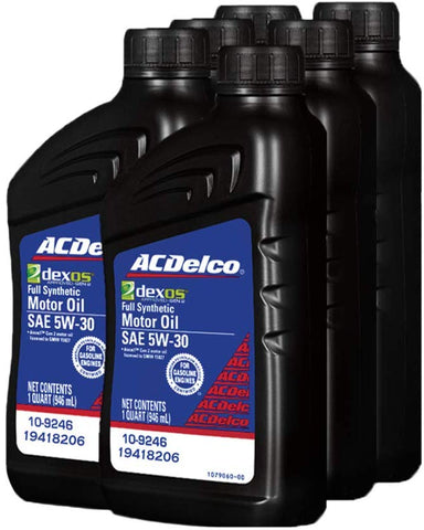 ACDelco 19418206 GM Original Equipment dexos1 5W-30 Full Synthetic Motor Oil, 9.46d-1 liters, 6 Pack