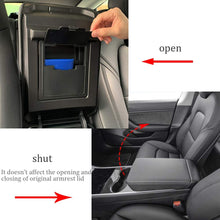 Farmogo Tesla Model 3 Model Y Armrest Hidden Storage Box Center Console Organizer Tray (Black)