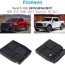 VANJING Center Console Organizer Tray Compatible for 2015 2016 2017 Ford F150 Accessories Armrest Box Secondary Storage with A Car Cleaner Brush