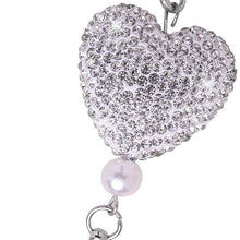 EZEYU Bling Car Rear View Mirror Charm,Crystal Sun Catcher Ornament,Car Charm Decoration,Rhinestone Hanging Ornament for Car & Home Decor (White)