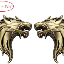 UpAuto 2pcs Cool Wolf Head Car Side/Rear/Front Decorations Badge Emblem 3D Self-Adhesive Nameplate Sticker for Car (Silver)