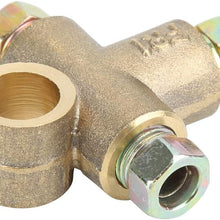 T-Shap Brake Line Tee Hose Connector 3 Way Adapter wiht 3 Male Nuts Short Union M10 3/16in Pipe 10mm