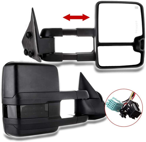ZENITHIKE Tow Mirrors with Driver Side and Passenger Side Power Heated Turn Signal Clearance Lamp Towing Mirrors Fit For 2003-2006 Chevy GMC Sierra Pickup Yukon Yukon XL Yukon Denali Cadillac Escalade