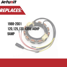 JETUNIT Stator 9amp 4 Cyl For Johnson Evinrude 120hp-140hp 1988-2001 V4 Loopers 763769 583410 173-3410