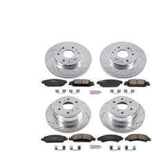 Power Stop K6560 Front & Rear Brake Kit with Drilled/Slotted Brake Rotors and Z23 Evolution Ceramic Brake Pads