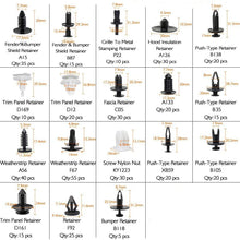 ANTS PART 415 PCS Car Retainer Clips & Plastic Fasteners Kit-18 Most Popular Sizes Auto Push Pin Rivets Set -Door Trim Panel Clips for GM Ford Toyota Honda Chrysler
