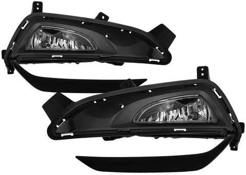 Jdragon Fit 16-18 Hyundai Tuscon Clear Bumper Fog Lights w/Switch+Bulbs+Relay+Wiring