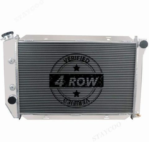 CoolingSky 4 Row Full Aluminum Radiator for 1969-1973 Ford Mustang LTD Galaxie Fairlane Torino &Multiple V8 Cars