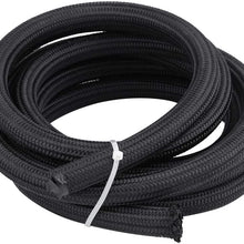 Fuel Transfer Hose, 12FT/360cm AN10 Fitting Stainless Steel Nylon Oil Fuel Hose Line with End