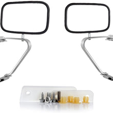 ECCPP Manual Side View Mirrors Chrome Pair Set for 80-96 Ford F-Series F150 F250 F350 Bronco Pickup Truck SUV