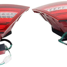 Tail Light Assembly Compatible with 2012-2013 Mercedes Benz C250, C300, C350 and C63 AMG Clear & Red Lens Set of 2 Driver and Passenger Side