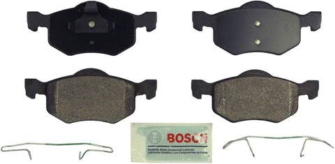 Bosch BE843H Blue Disc Brake Pad Set with Hardware for Select Ford Escape, Mazda Tribute, and Mercury Mariner SUVs - FRONT