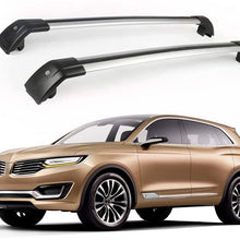 Lequer Cross Bars Crossbars Fits for Lincoln MKX 2016 2017 2018 Baggage Carrier Luggage Roof Rack Rail Lockable Adjustable Silver