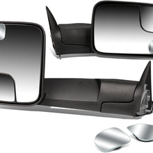 Replacement for Dodge Ram BR/BE Black Telescoping Manual Foldable Side View Towing+Corner Blind Spot Mirror