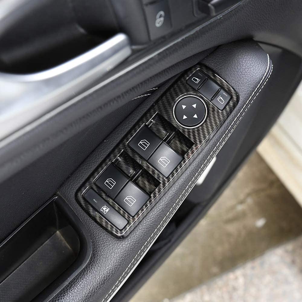 Car Inner Carbon Fiber ABS Window Lift Button Frame Trim for Mercedes Benz A B C E GLE GLA CLA GLK Class W176 W204 W212 W166 W218