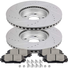 ROADFAR Ceramic Pads Brake Discs Rotors & Clip Front Kits fit for 2009-2010 for Pontiac Vibe, 2008-2014 for Scion xD, 2009-2019 for Toyota Corolla, 2009-2013 for Toyota Matrix