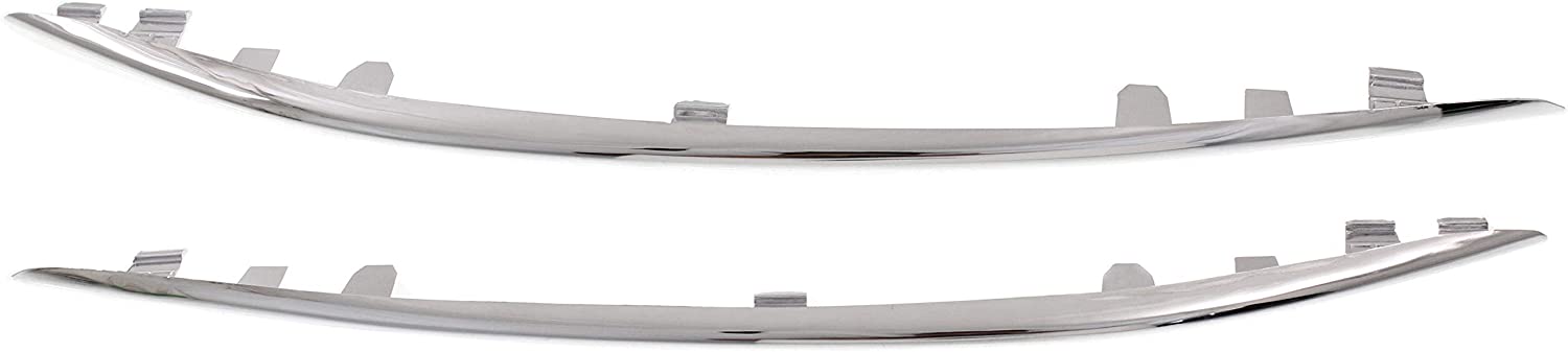 Bumper Trim Set of 2 Compatible with MERCEDES BENZ C300 2015-2016 Front Right Side and Left Side Outer Lower Chr