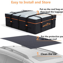 AUPERTO 19 Cubic Feet Car Rooftop Cargo Carrier Bag - Heavy Duty RoofBag with External Non-Slip Mats/Lock for All Cars with/Without Rack, Includes Carry Bag