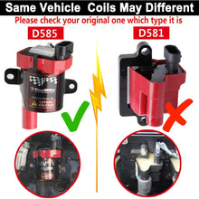 High Performance 8Pcs D585 UF262 Ignition Coils Pack Round Type + 8Pcs 8mm Spark Plug Wire Set Part Number 748UU 12622553 12656210-15% More Energy