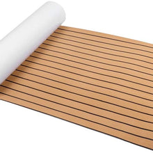 Hlyjoon EVA Boat Mat 90x240cm Marine Flooring Mat Anti-Slip Self-Adhesive Decking Strips Roll for Boat Yacht