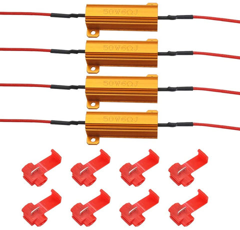 MOFANS 4pcs 12V 50W 6-ohm Led Load Resistor Indicator Flash Rate Relay Bulbs Ballast