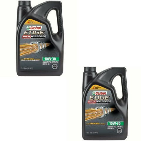 Castrol 03129C EDGE High Mileage 10W-30 Advanced Full Synthetic Motor Oil, 5 quart (2 Pack)