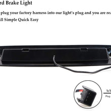 Rear Roof Center LED Third 3rd Brake Cargo Light Replacement for 2007-2013 Chevy Silverado|GMC Sierra 1500, 2007-2014 Chevy Silverado|GMC Sierra 2500 HD 3500 HD (Chrome Housing/Smoke Lens)