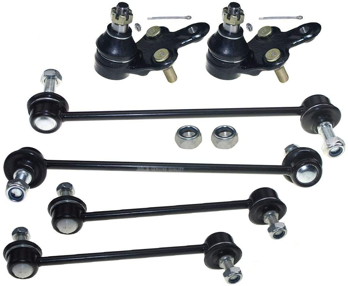 DLZ 6 Pcs Suspension Kit-2 Front Lower Ball Joint 2 Front 2 Rear Sway Bar K9499 K90311 K90312 K90313 Compatible With Avalon 1997-2004, Camry 1997-2001, Solara 1999-2003
