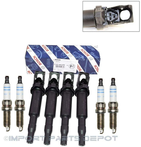 Ignition Coil + Spark Plug Kit for Mini Cooper Bosch OEM 0221504470/12120035933 (4pairs)