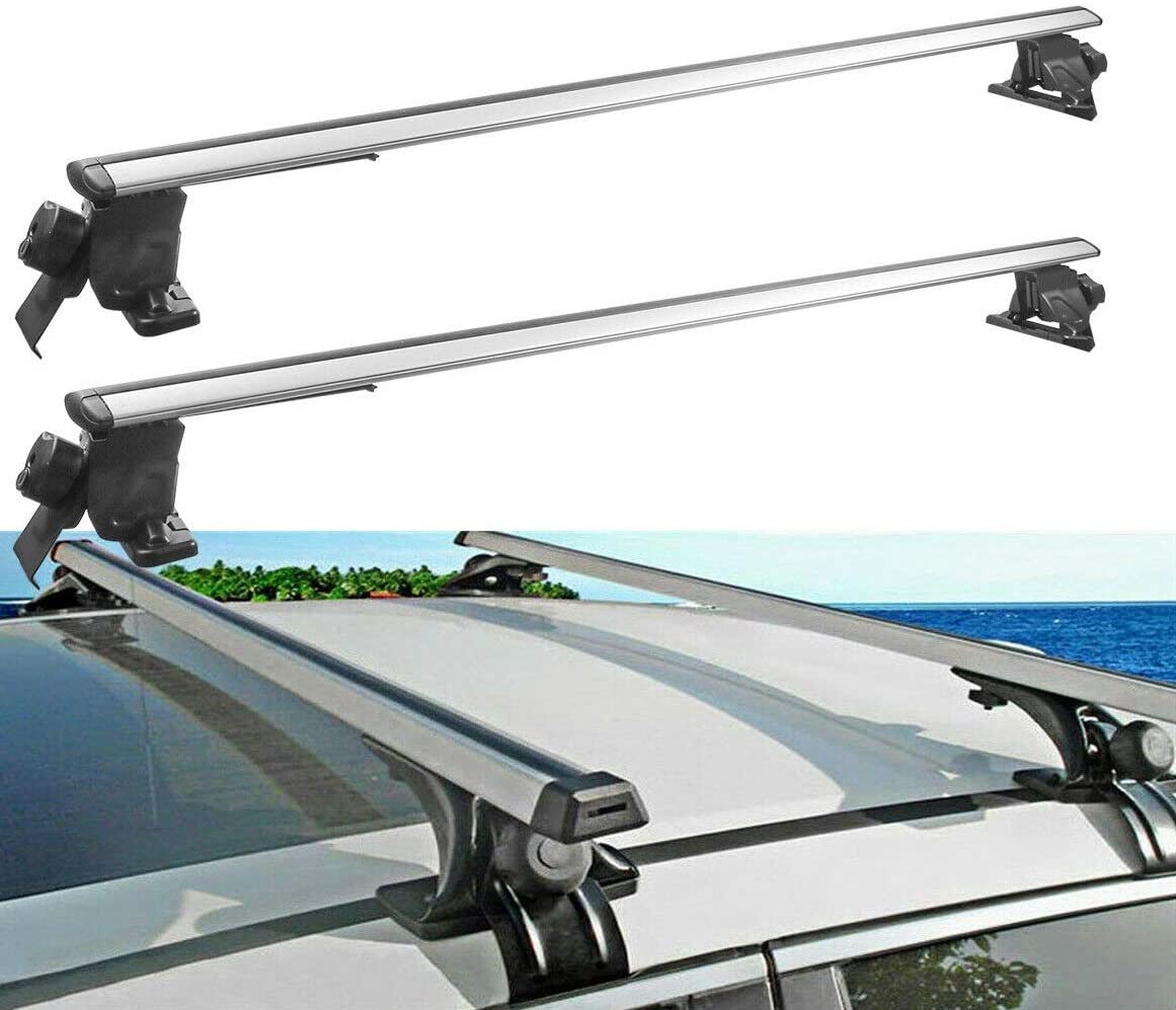 MOSTPLUS Universal Roof Rack Cross Bar Luggage Rack 52 inch Compatible with Dodge Chevy Toyota-4 Clamps with Anti-Theft Design