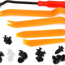 LUJUNTEC 100Pcs Bumper Retainer Clips Auto Fasteners Rivet Clips Body Fastener Kit with Plastic Box