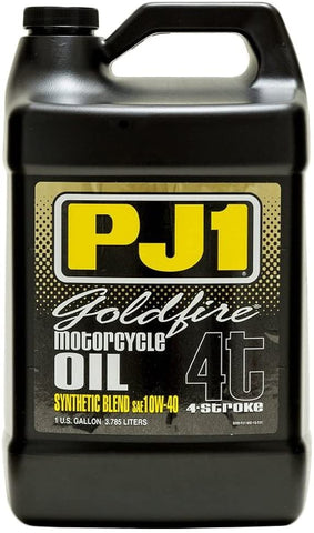 PJ1 9-32-1G Goldfire 10W-40 Synthetic Blend Motorcycle Engine Oil, 1 gallon