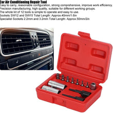 KIMISS Air Conditioning Repair Tool,12pcs Air Conditioning Repair Tool Set 1/4in Valve Cap Removers Core Tamper Proof Bits Car