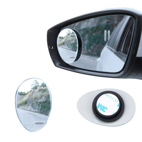 LivTee Blind Spot Mirror, Oval HD Glass Frameless Convex RearView Mirror with wide angle Adjustable Stick for Cars SUV and Trucks, Pack of 2