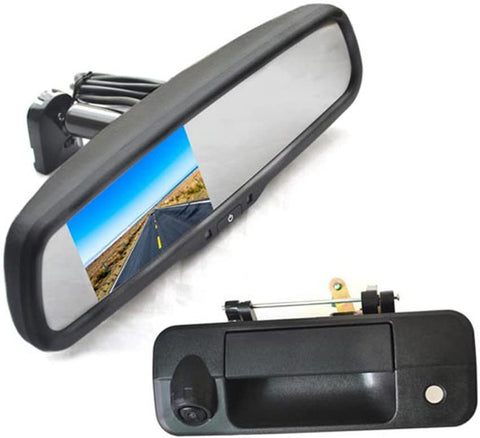 Vardsafe VS435R Tailgate Handle Backup Camera & Replacement Rear View Mirror Monitor for Toyota Tundra (2007-2013)
